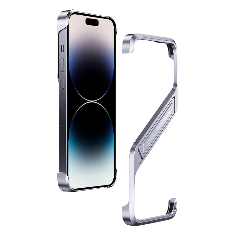 S-shaped Stand Frameless Metal Phone Case