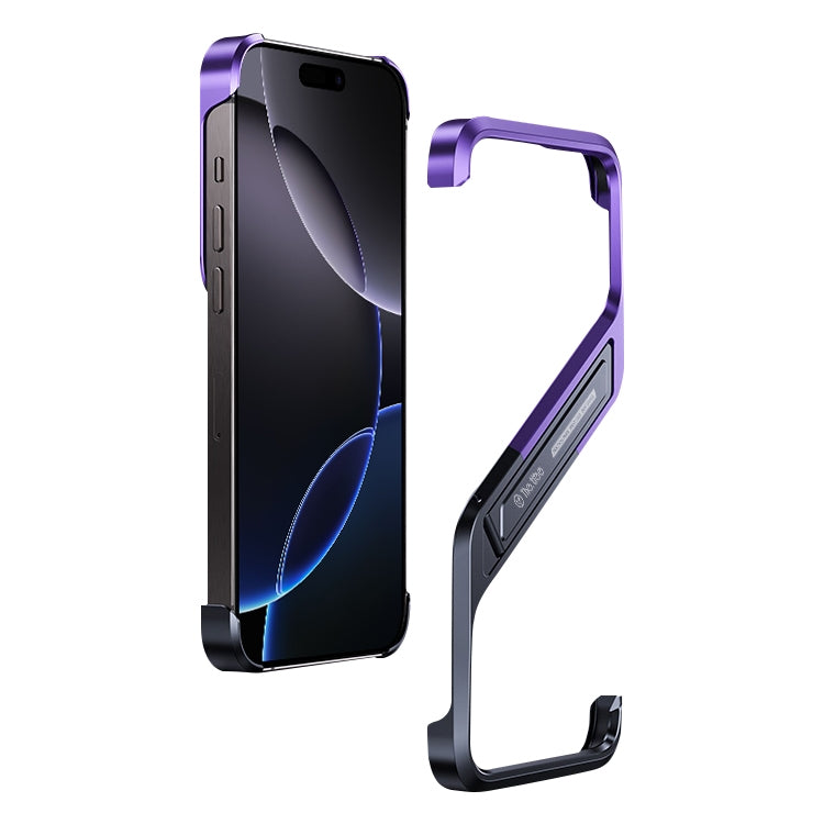 S-shaped Stand Frameless Metal Phone Case