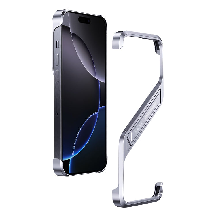 S-shaped Stand Frameless Metal Phone Case