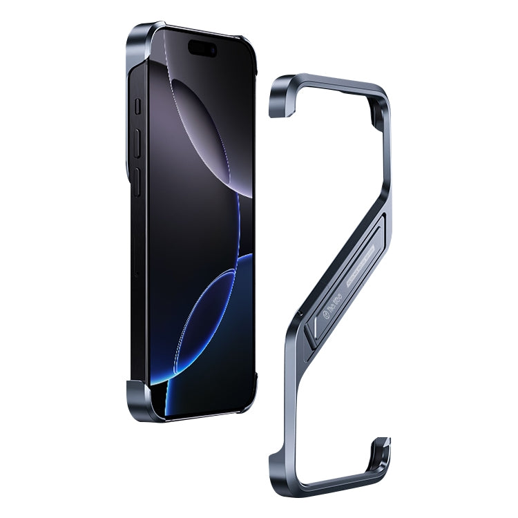 S-shaped Stand Frameless Metal Phone Case