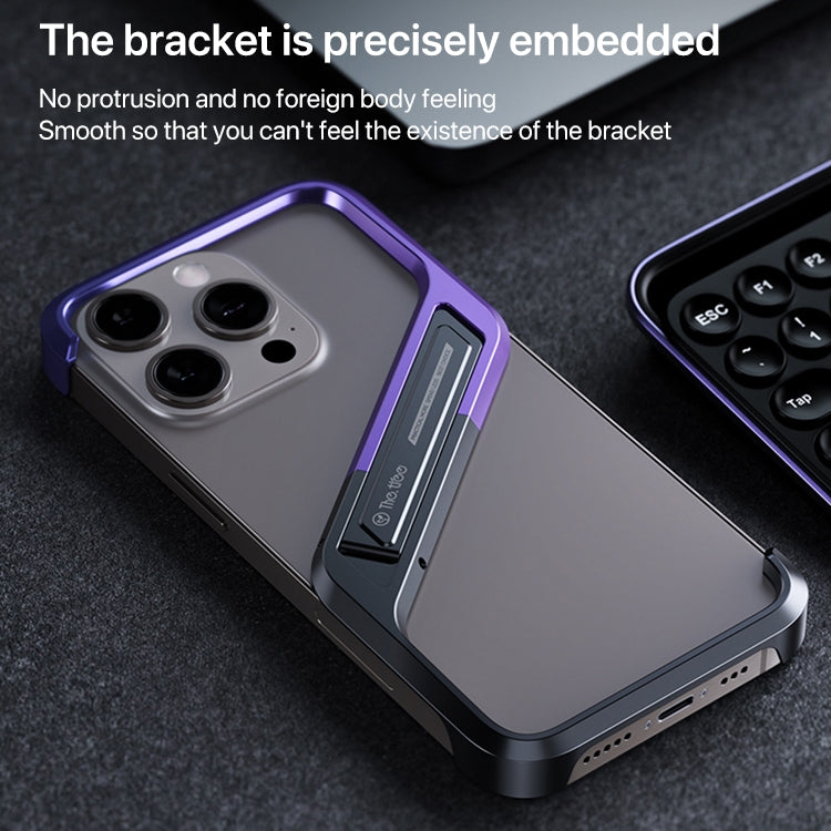 S-shaped Stand Frameless Metal Phone Case