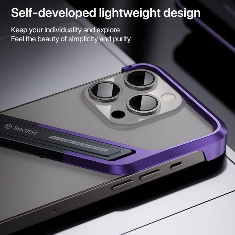 S-shaped Stand Frameless Metal Phone Case