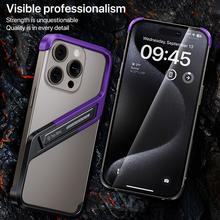 S-shaped Stand Frameless Metal Phone Case