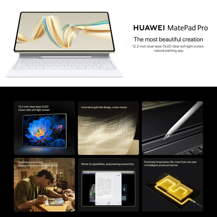 HUAWEI MatePad Pro 12.2 inch Tablet PC WiFi, HarmonyOS 4.2 Hisilicon Kirin 9010W