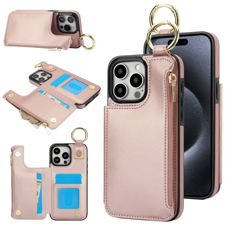 RFlD Anti-theft Double Buckle Ring Zipper Card Phone Case, Series 6