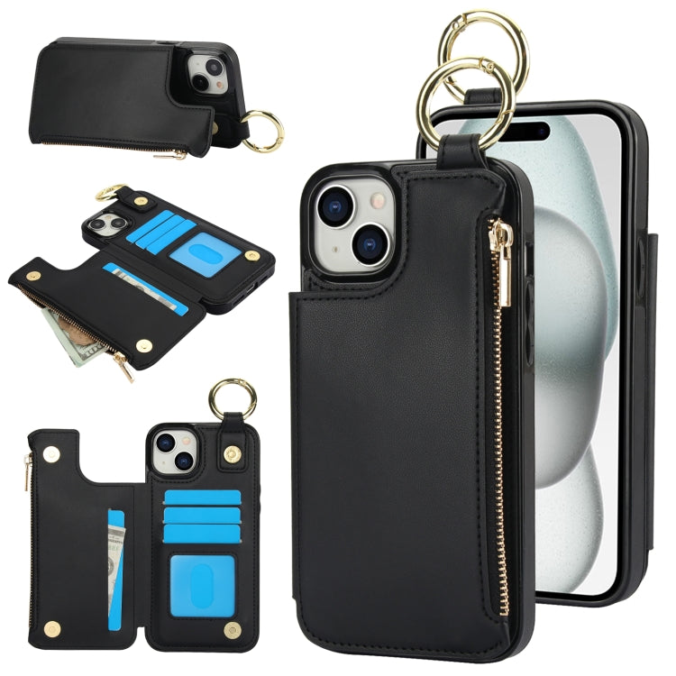 RFlD Anti-theft Double Buckle Ring Zipper Card Phone Case, Series 6