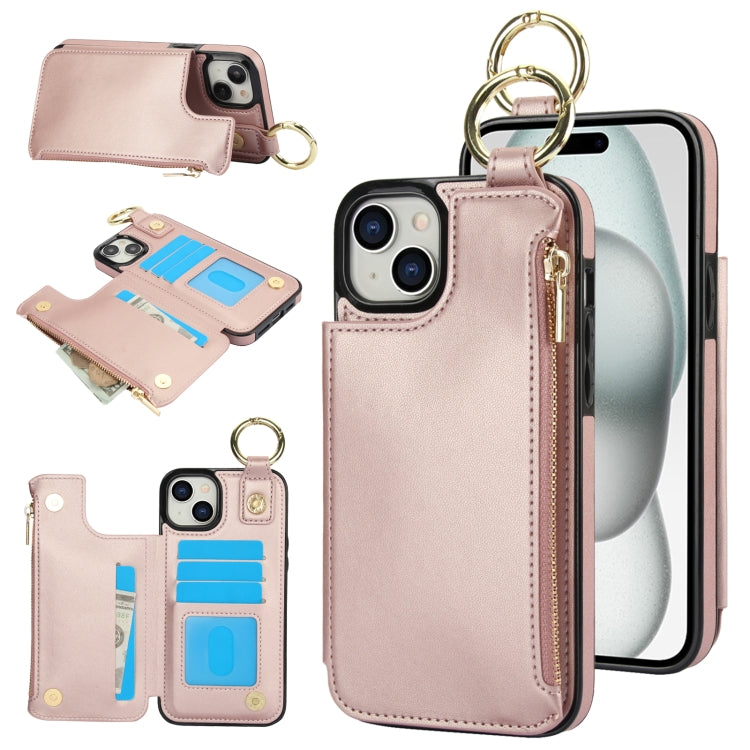 RFlD Anti-theft Double Buckle Ring Zipper Card Phone Case, Series 6