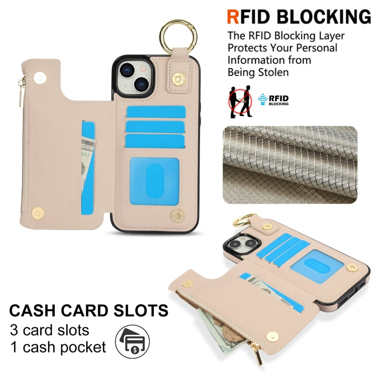 RFlD Anti-theft Double Buckle Ring Zipper Card Phone Case, Series 5