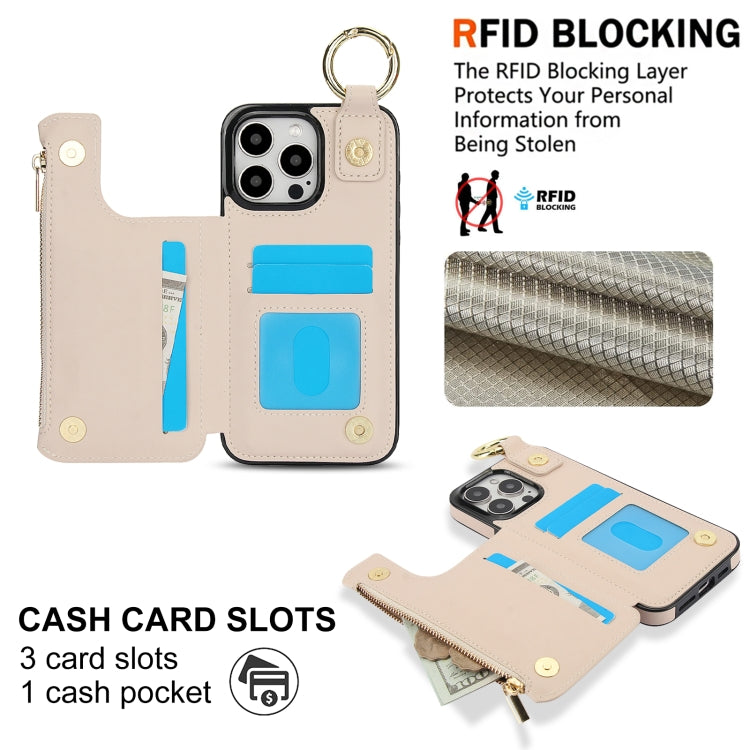 RFlD Anti-theft Double Buckle Ring Zipper Card Phone Case, Series 6