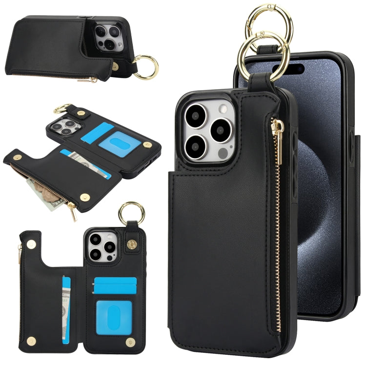 RFlD Anti-theft Double Buckle Ring Zipper Card Phone Case, Series 6