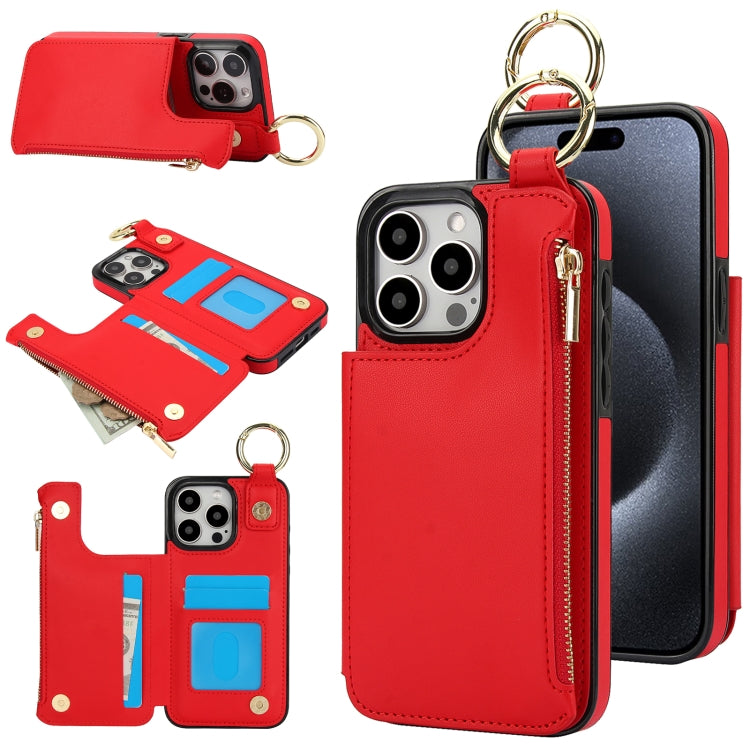 RFlD Anti-theft Double Buckle Ring Zipper Card Phone Case, Series 6