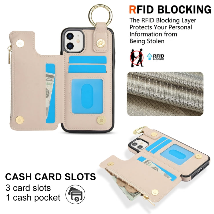 RFlD Anti-theft Double Buckle Ring Zipper Card Phone Case, Series 1