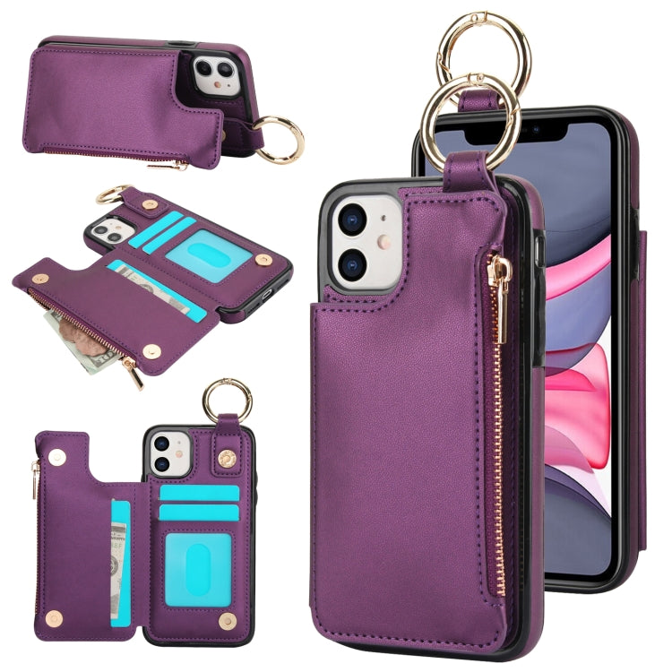 RFlD Anti-theft Double Buckle Ring Zipper Card Phone Case, Series 1