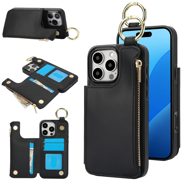 RFlD Anti-theft Double Buckle Ring Zipper Card Phone Case, Series 4