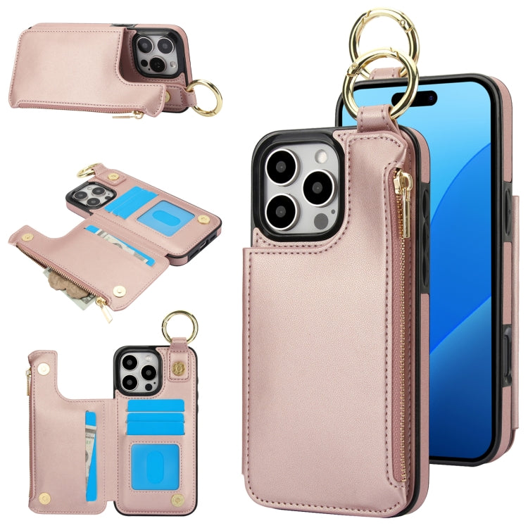 RFlD Anti-theft Double Buckle Ring Zipper Card Phone Case, Series 4