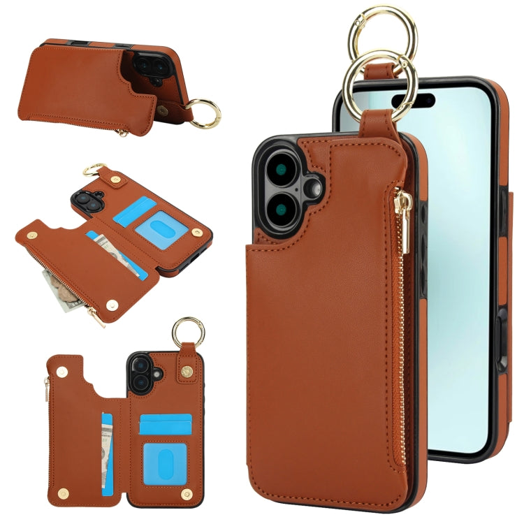 RFlD Anti-theft Double Buckle Ring Zipper Card Phone Case, Series 5