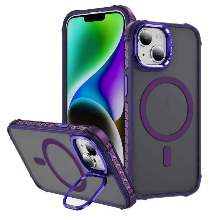 Rainbow Series Skin Feel MagSafe Lens Holder Phone Case, Series 3