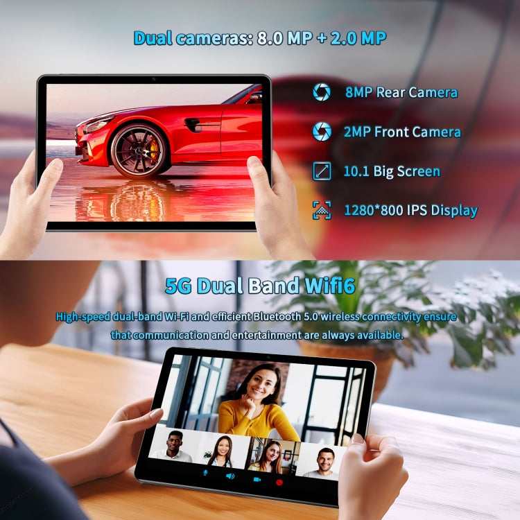 VASOUN E10 WiFi Tablet PC, 10.1 inch, Android 14 Allwinner A523 Octa Core CPU, Global Version with Google Play