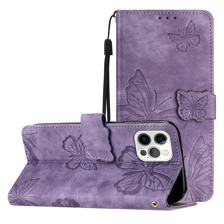 Skin-feel Embossed Butterfly Leather Phone Case