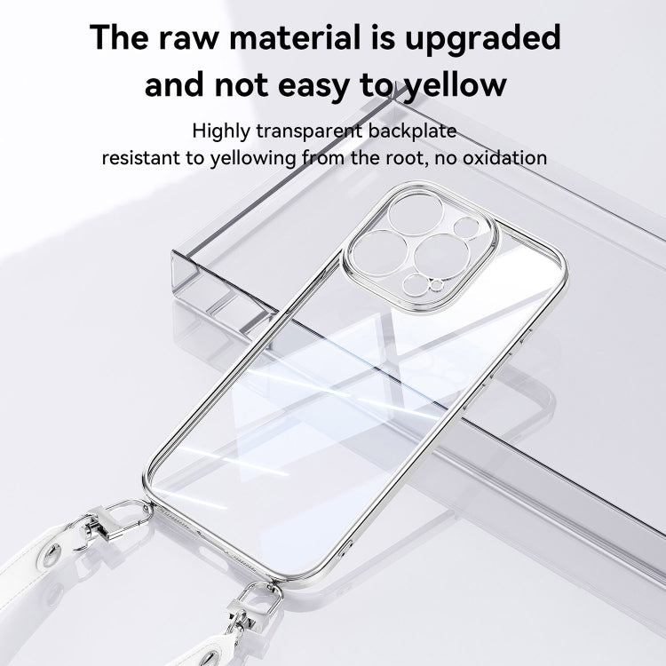 SULADA  Electroplated Clear TPU Soft Frame Phone Case with Wrist Strap, Series 1