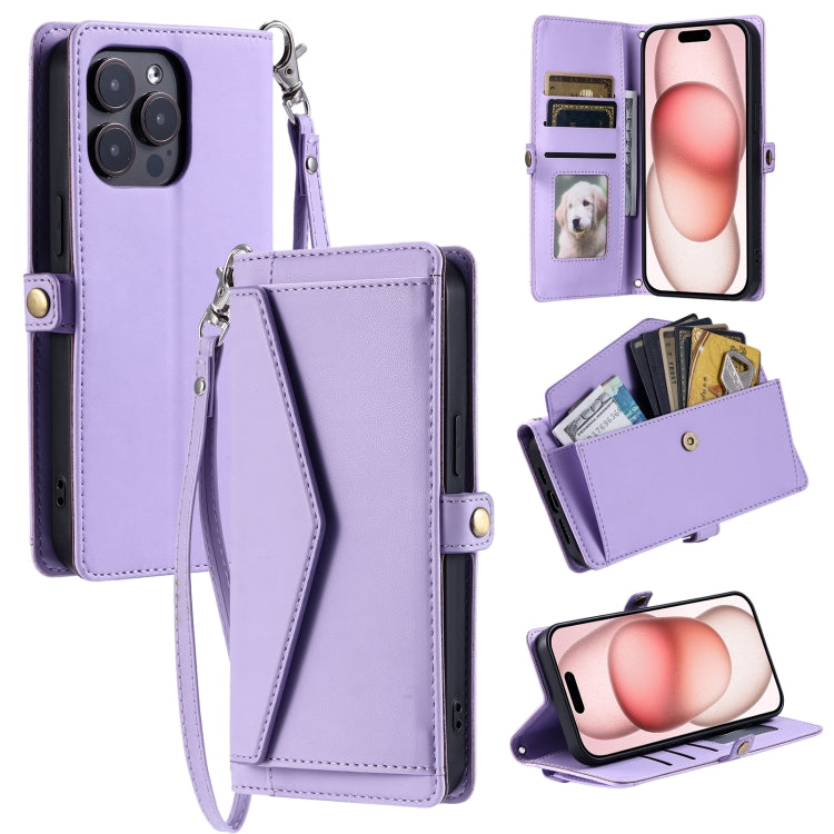 Wallet Multi-card Slot Leather Phone Case with Lanyard, Series 4