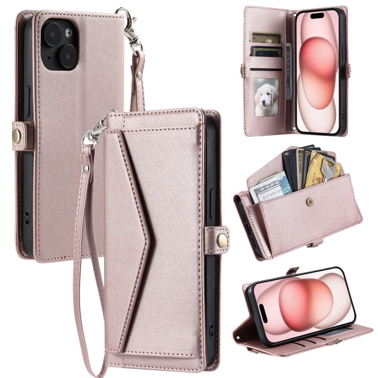 Wallet Multi-card Slot Leather Phone Case with Lanyard, Series 4