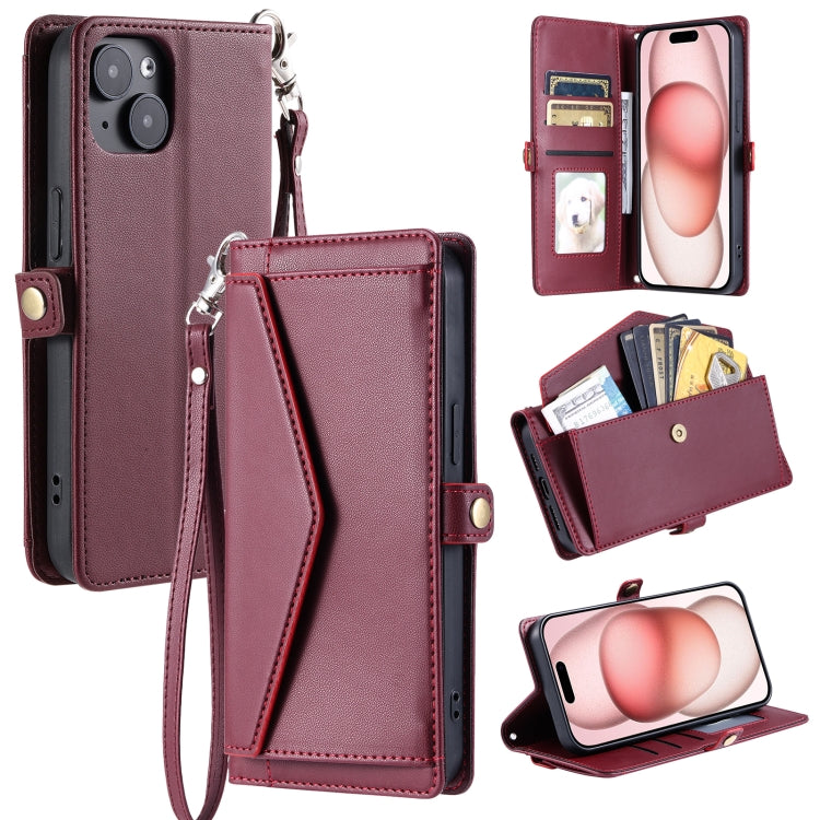 Wallet Multi-card Slot Leather Phone Case with Lanyard, Series 4