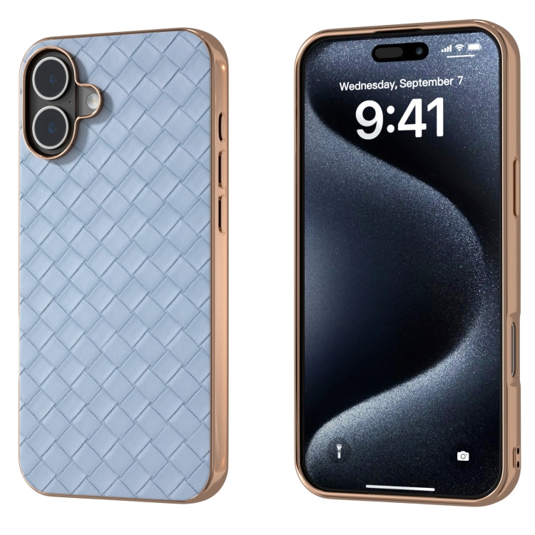 Electroplated Frame Woven Texture PU Phone Case, Series 1