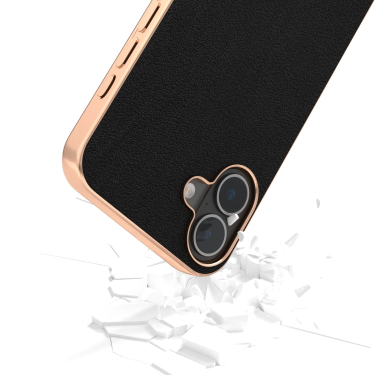 ABEEL Electroplating Frame Genuine Leather Wave Phone Case