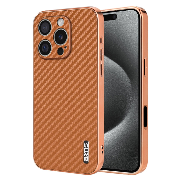 AZNS Electroplated Edge Carbon Fiber Texture Phone Case, Series 3