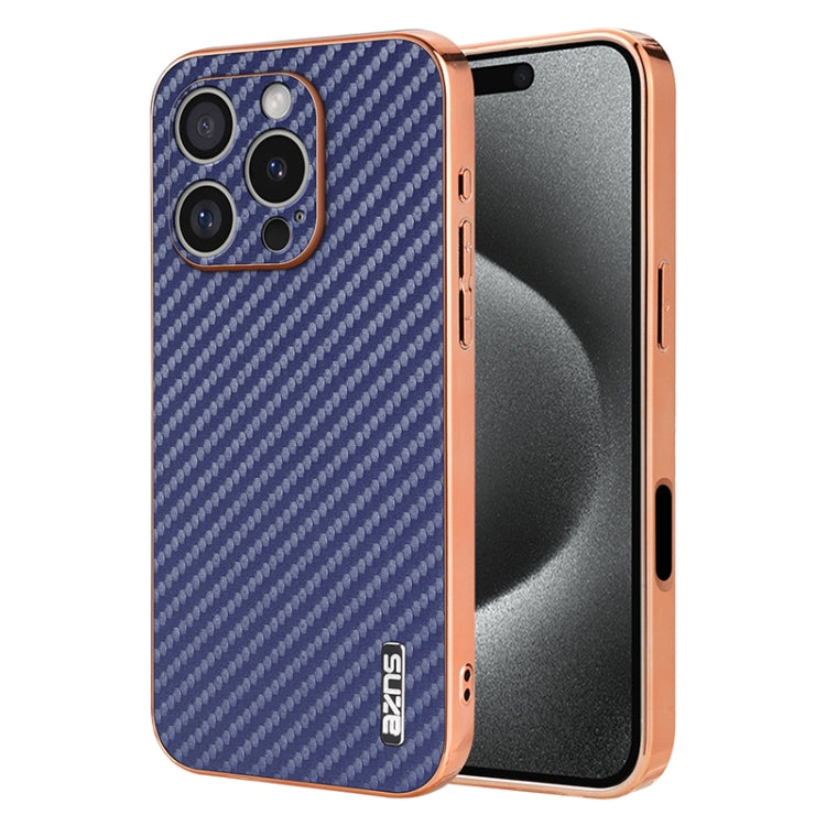 AZNS Electroplated Edge Carbon Fiber Texture Phone Case, Series 3