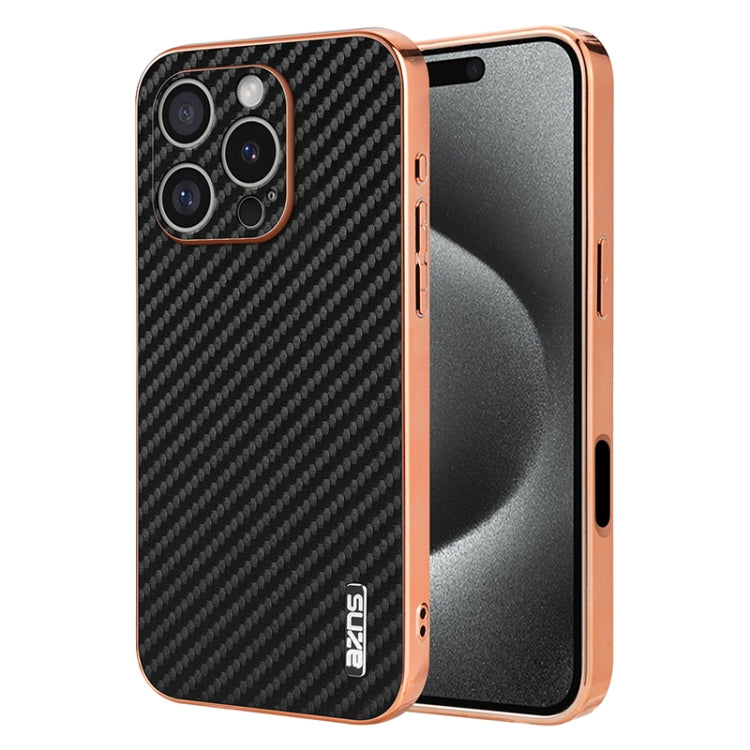 AZNS Electroplated Edge Carbon Fiber Texture Phone Case, Series 3