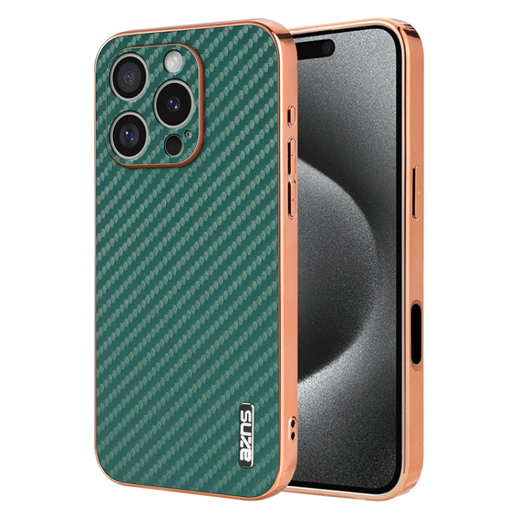 AZNS Electroplated Edge Carbon Fiber Texture Phone Case, Series 3