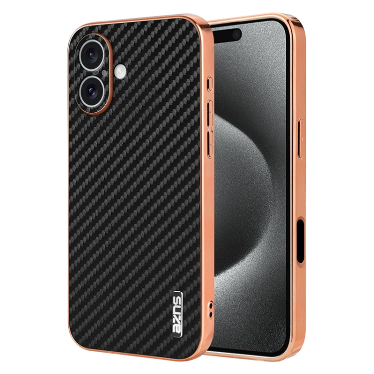 AZNS Electroplated Edge Carbon Fiber Texture Phone Case, Series 2