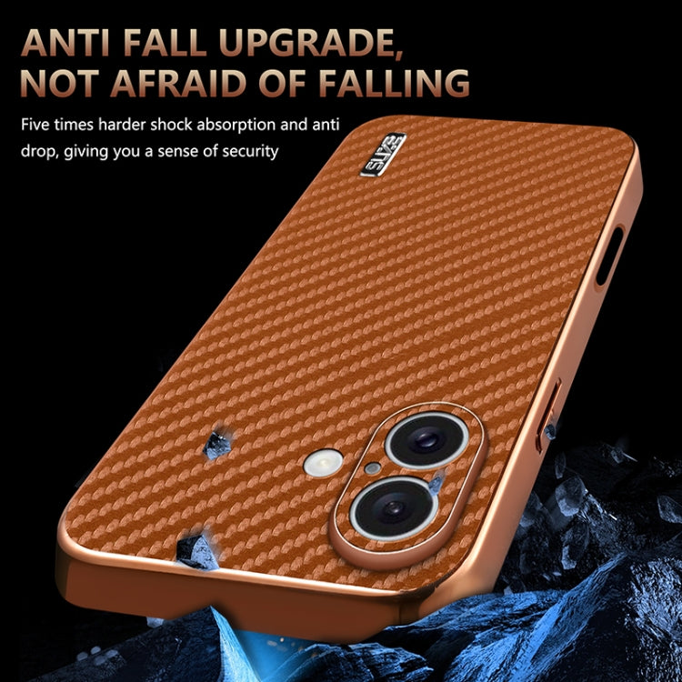 AZNS Electroplated Edge Carbon Fiber Texture Phone Case, Series 2