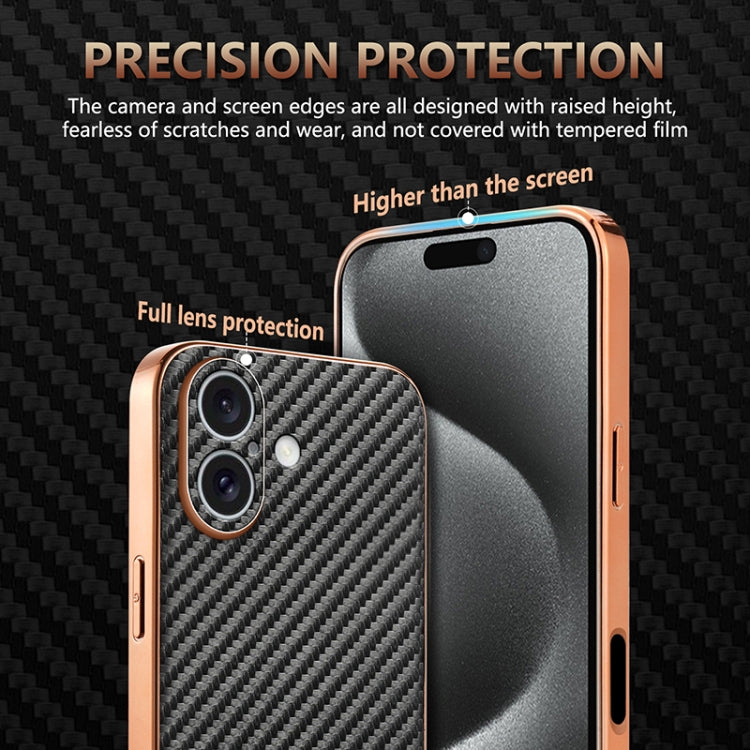 AZNS Electroplated Edge Carbon Fiber Texture Phone Case, Series 2