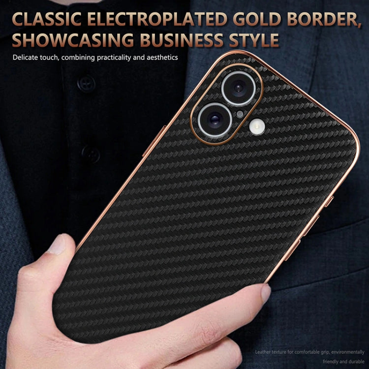 AZNS Electroplated Edge Carbon Fiber Texture Phone Case, Series 2