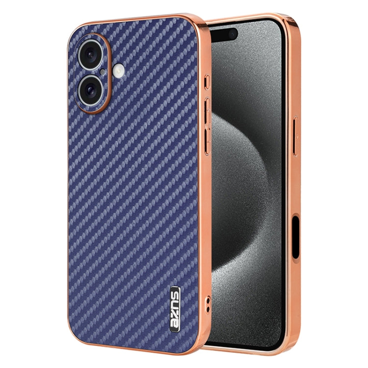 AZNS Electroplated Edge Carbon Fiber Texture Phone Case, Series 2