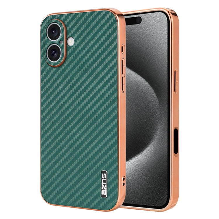 AZNS Electroplated Edge Carbon Fiber Texture Phone Case, Series 2