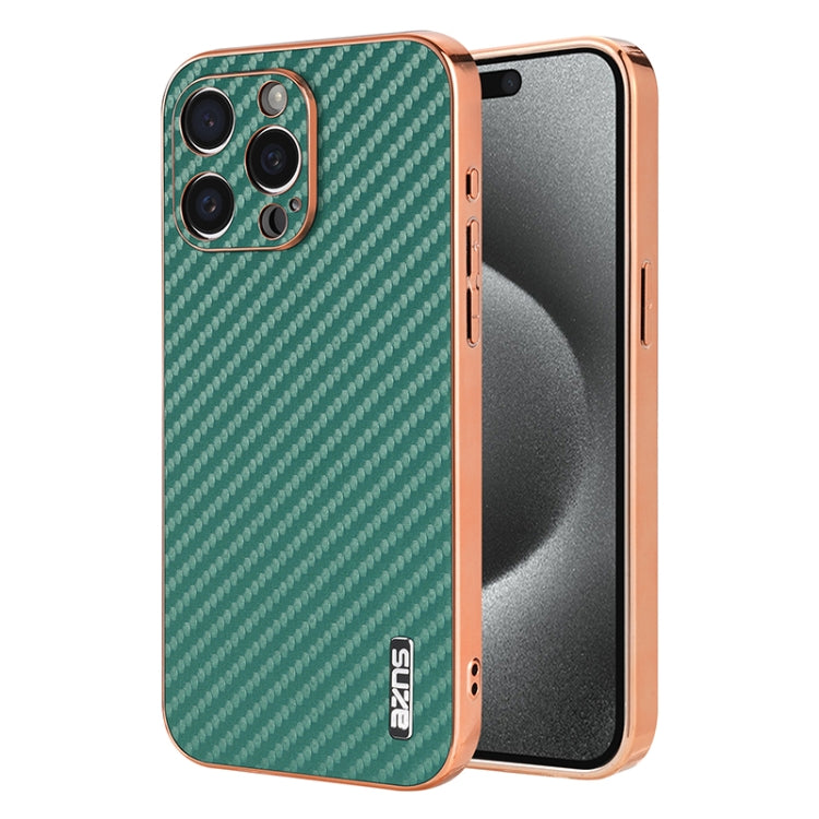 AZNS Electroplated Edge Carbon Fiber Texture Phone Case, Series 2