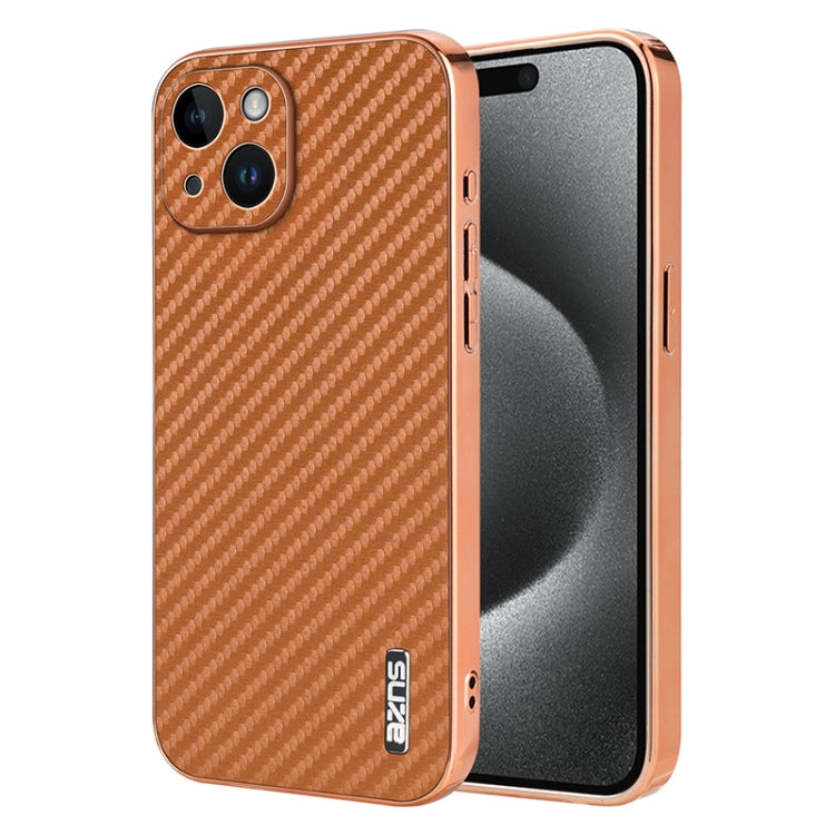 AZNS Electroplated Edge Carbon Fiber Texture Phone Case, Series 2