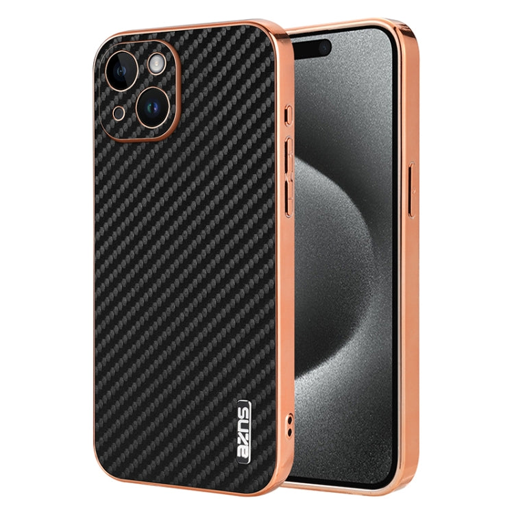 AZNS Electroplated Edge Carbon Fiber Texture Phone Case, Series 1