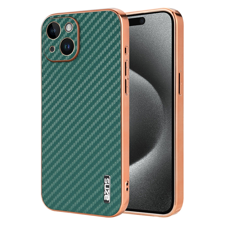 AZNS Electroplated Edge Carbon Fiber Texture Phone Case, Series 3