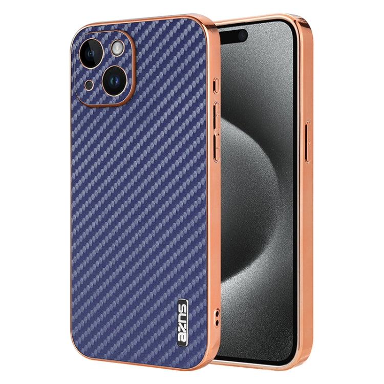 AZNS Electroplated Edge Carbon Fiber Texture Phone Case, Series 2