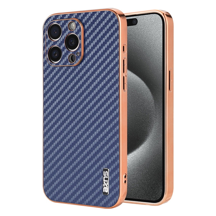 AZNS Electroplated Edge Carbon Fiber Texture Phone Case, Series 2