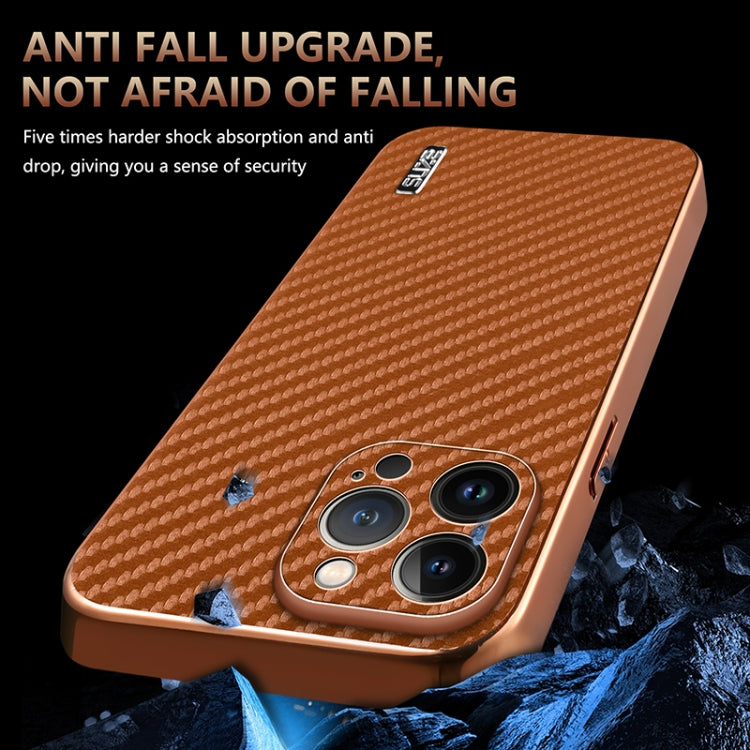 AZNS Electroplated Edge Carbon Fiber Texture Phone Case, Series 3