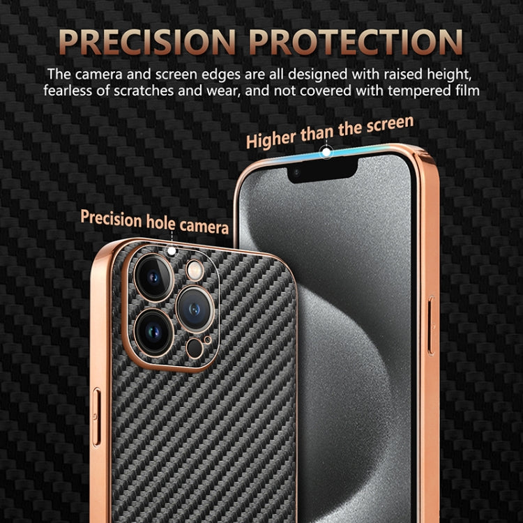 AZNS Electroplated Edge Carbon Fiber Texture Phone Case, Series 3