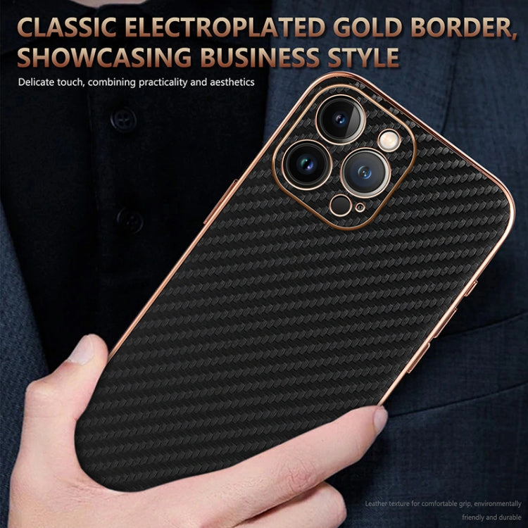 AZNS Electroplated Edge Carbon Fiber Texture Phone Case, Series 3