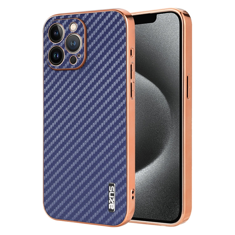 AZNS Electroplated Edge Carbon Fiber Texture Phone Case, Series 3