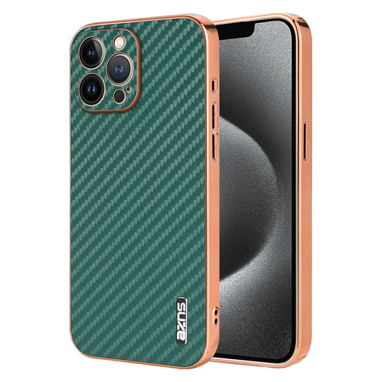 AZNS Electroplated Edge Carbon Fiber Texture Phone Case, Series 3